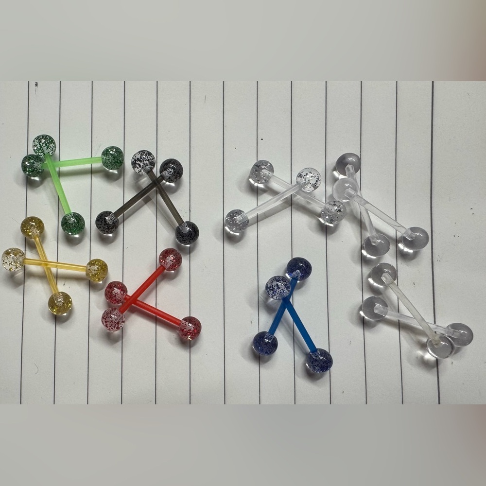 Colorful Glitter Barbell Earrings Set